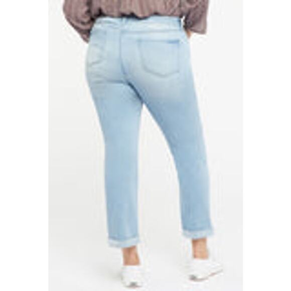 NYDJ Jeans Blue Light Wash Sheri Slim Ankle Cuff High Waist Tummy Control 24W - Picture 16 of 16